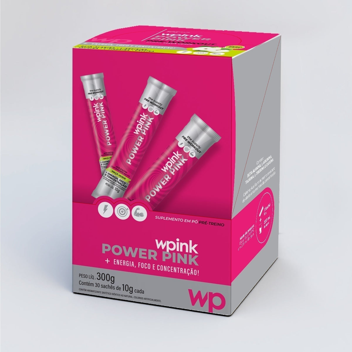 power pink de maçã verde - pré-treino – 300g